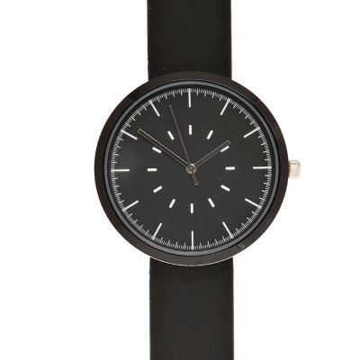 Black silicon minimal watch