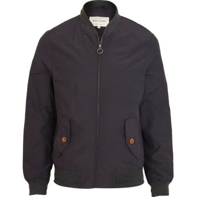 Grey zip up bomber jacket