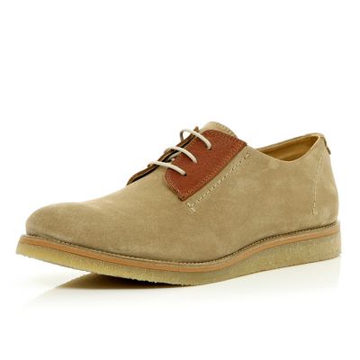 Stone Holloway Road suede contast panel shoes