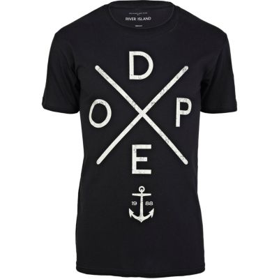 Black dope print t-shirt