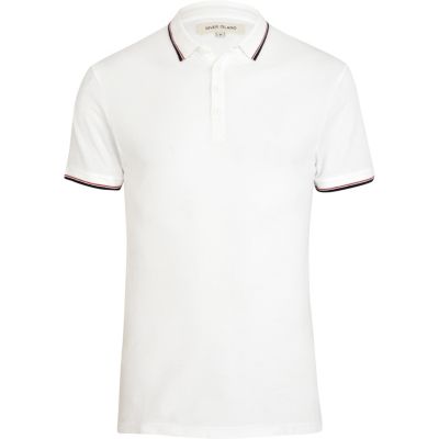 White tipped collar polo shirt