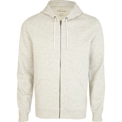 Ecru marl zip up hoodie