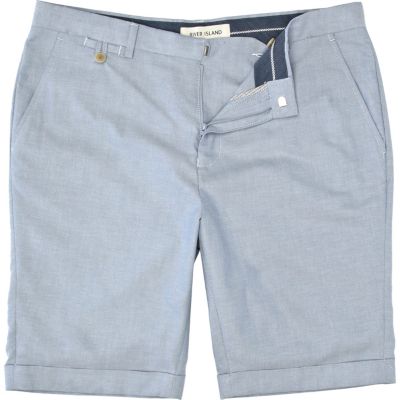 Blue turn up smart shorts
