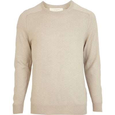 Ecru elbow patch jumper