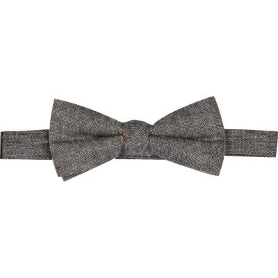 Grey denim bow tie 