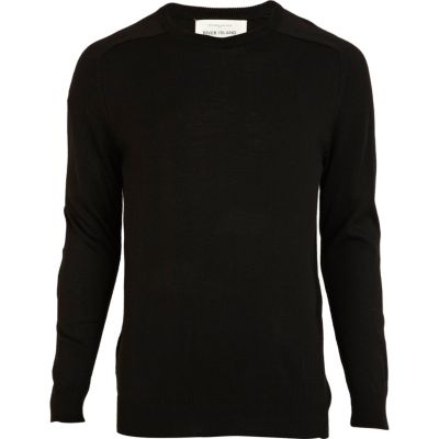 Black elbow patch jumper