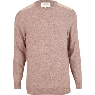 Rust shoulder patch jumper