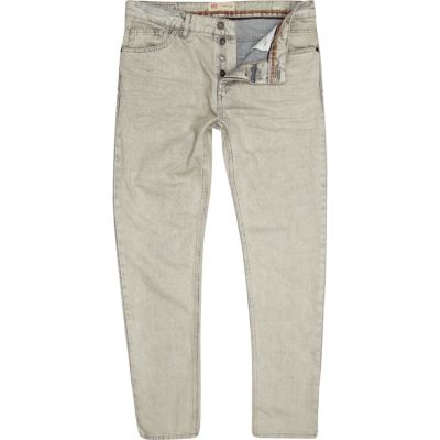 White acid wash Flynn skinny jeans
