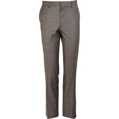 Grey Life Of Tailor checked suit trousers
