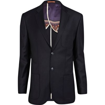 Navy Life of Tailor flannel blazer