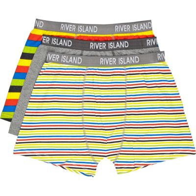 Grey bright striped boxer shorts pack