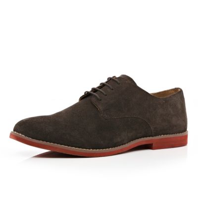 Brown suede lace up shoes