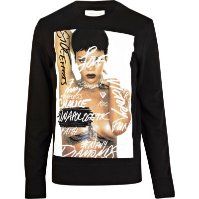 Mens black Rihanna album print sweatshirt