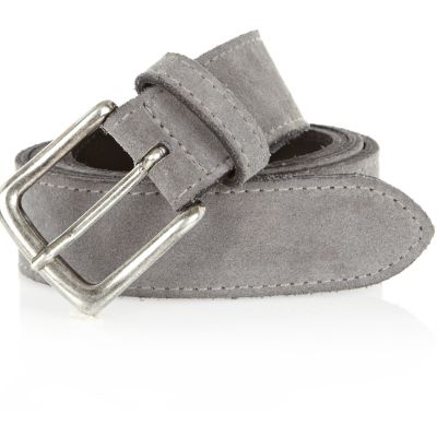 Grey suede chino belt