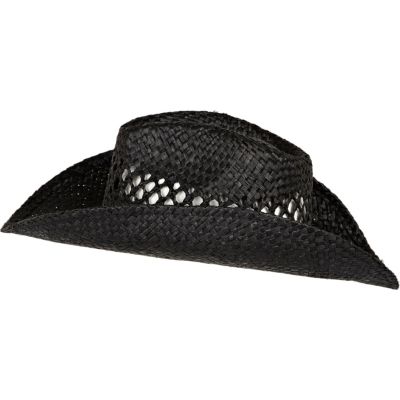 Black straw hat