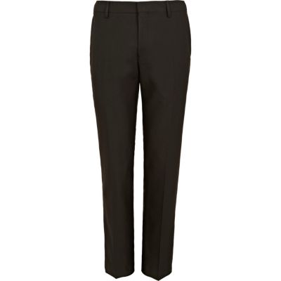 Brown slim suit trousers