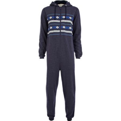 Blue aztec print onesie 