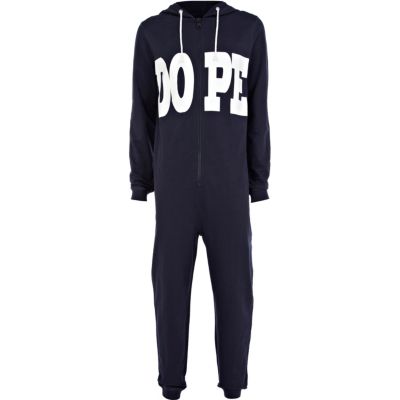 Navy blue dope print all-in-one