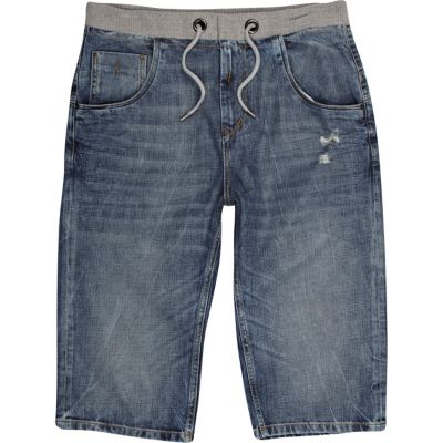 Mid wash cropped jogger jeans