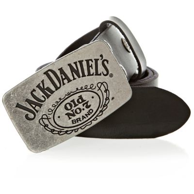 Black leather Jack Daniels belt