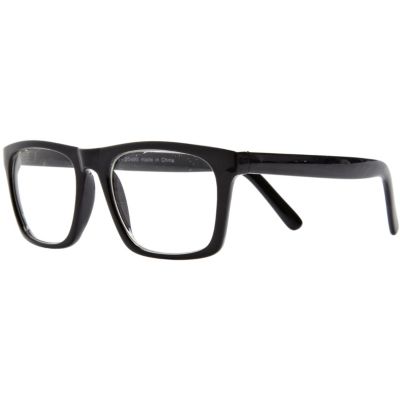 Black clear lens retro geek glasses