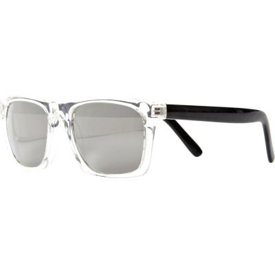 Grey mirrored lens retro sunglasses