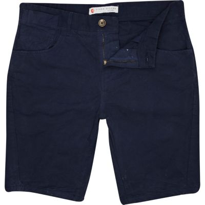 Navy blue pocket detail shorts