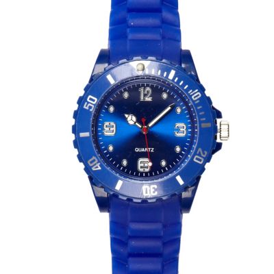 Blue plastic round watch