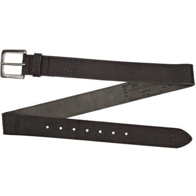Black embossed word belt