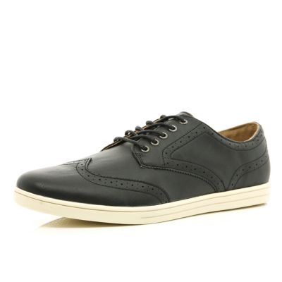 Black casual brogues