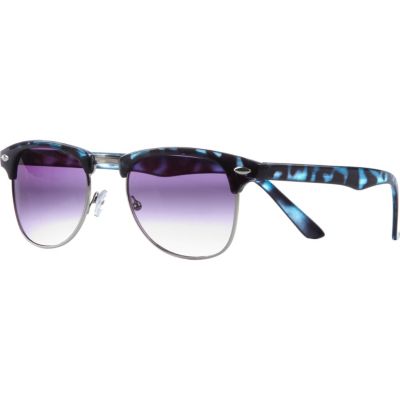 Blue tortoise shell retro sunglasses