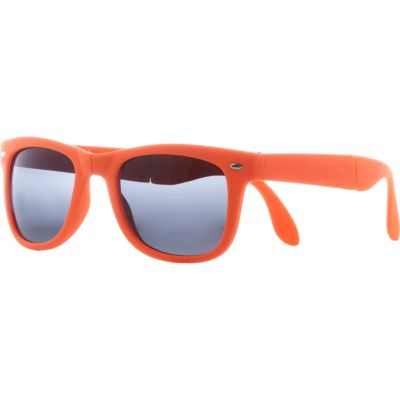 Neon orange foldable retro sunglasses