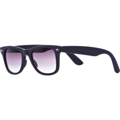 Navy rubberised retro sunglasses