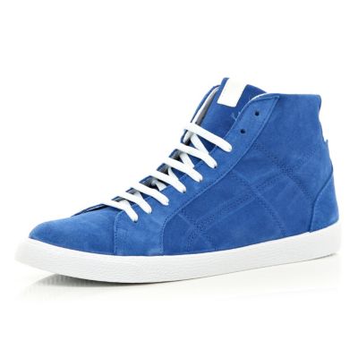 Blue suede high tops