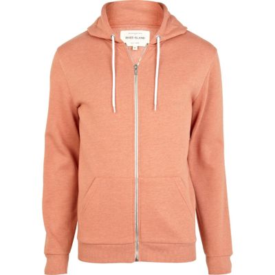 Orange zip up hoodie