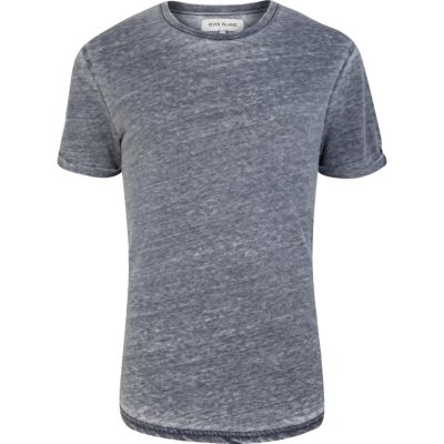 Grey burnout crew neck short sleeve t-shirt