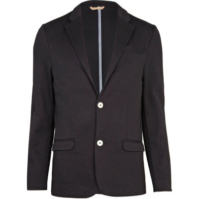 Navy jersey casual blazer