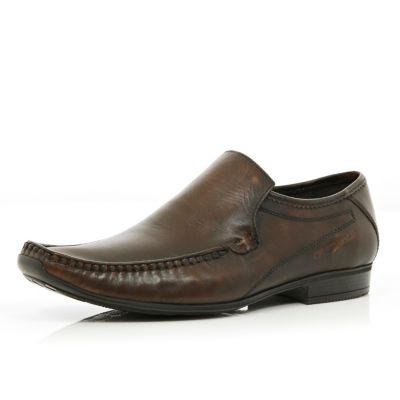 Brown Base London smart moccasin shoes 