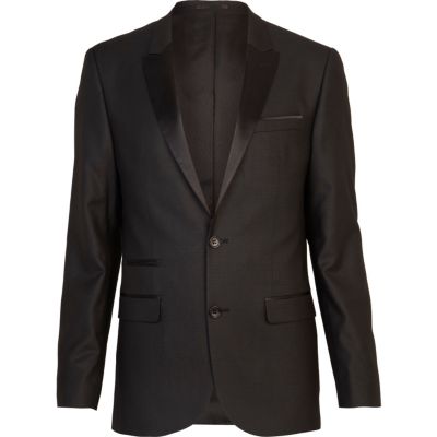 Black slim tux suit jacket