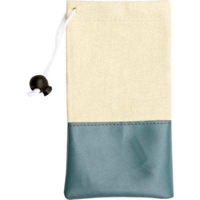 White and teal colour block sunglasses case