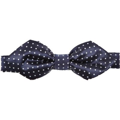 Navy polka dot bow tie