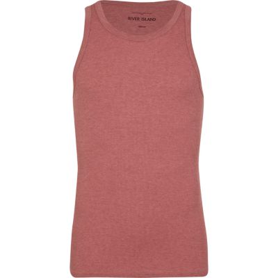 Dark pink rib vest