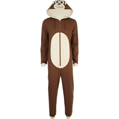 Brown monkey onesie