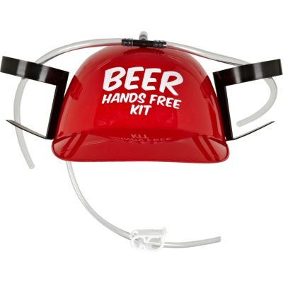Red beer helmet