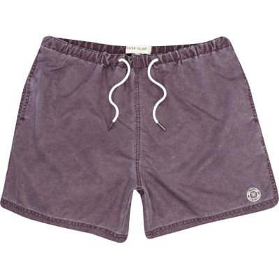 Purple washed swim shorts