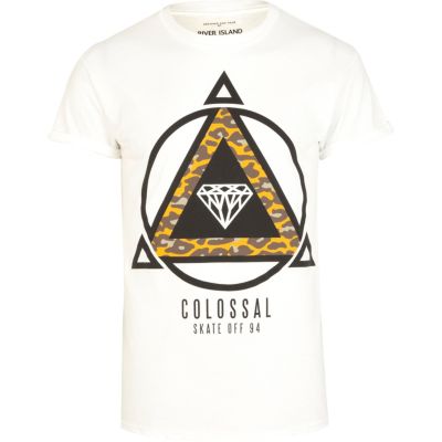 White colossal skate print t-shirt