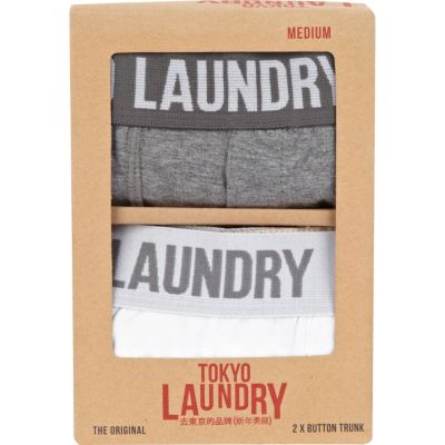 White and grey Tokyo Laundry boxers pack