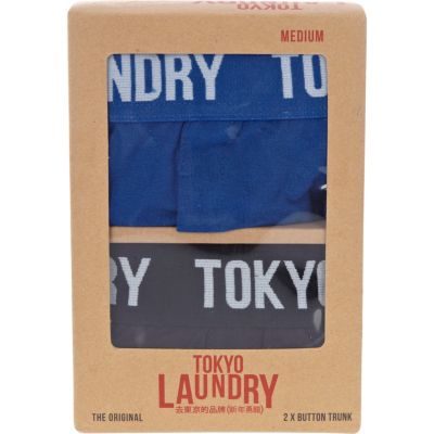 Bright blue and grey Tokyo Laundry boxers 