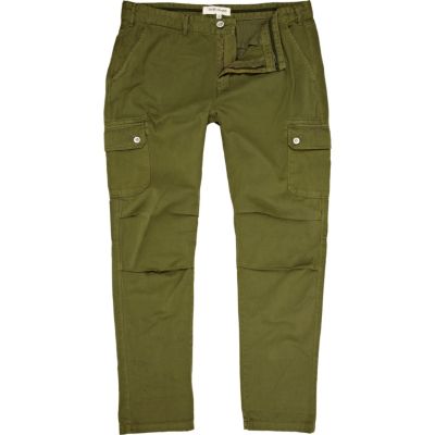 Green cargo trousers
