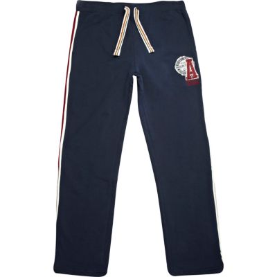 Navy American Freshman logo print sweat pants